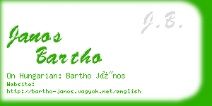 janos bartho business card